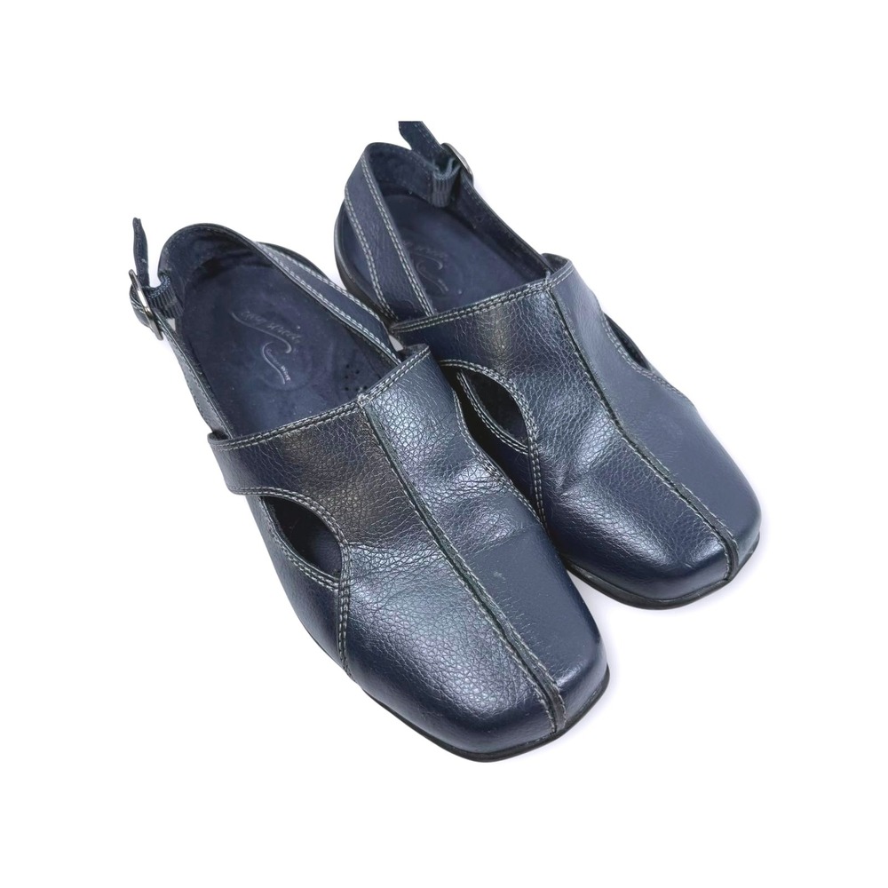 Easy Spirit Women's Blue Mary Jane Comfort‎ Shoes Leather Buckle Sz 7 W